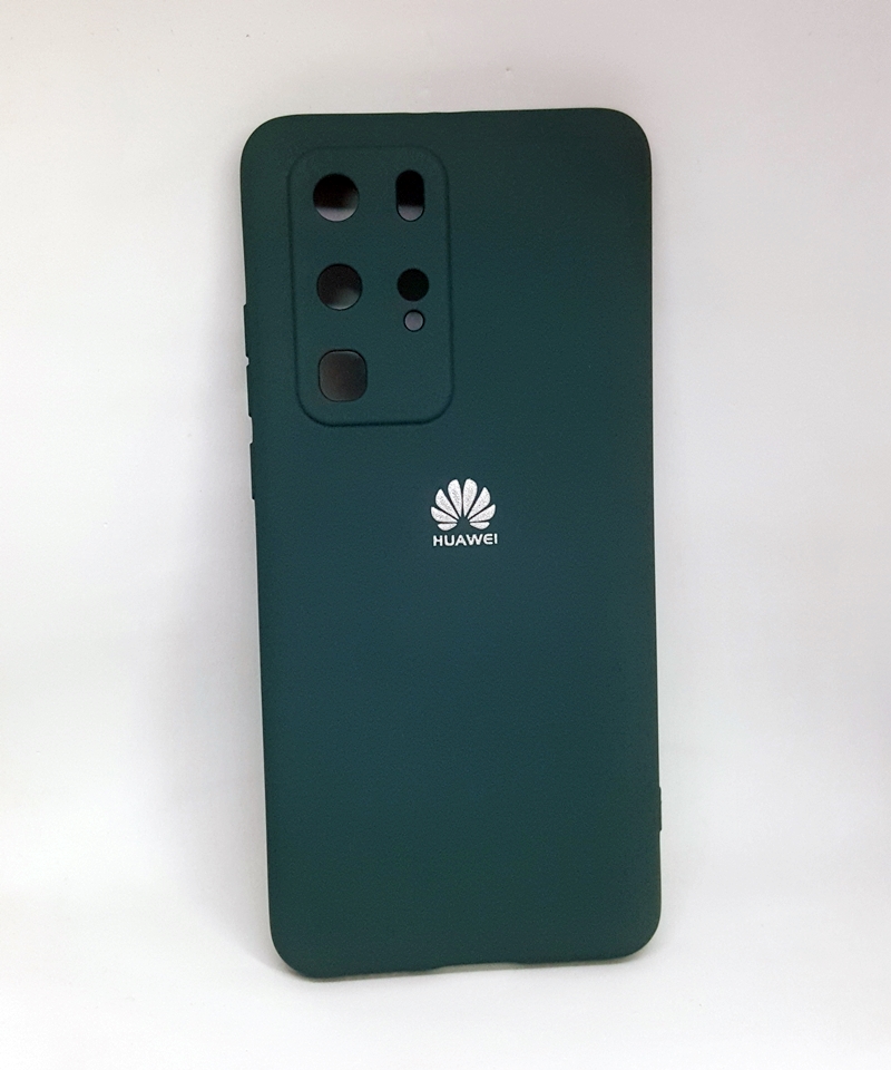 Накладка Silicone Case Full Camera для Huawei P40 Pro зелена-0